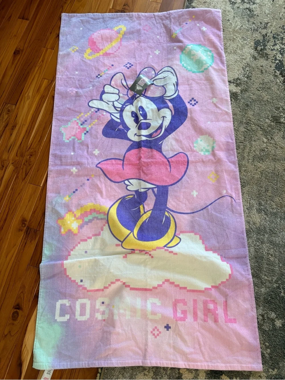 Minnie Mouse 'Cosmic Girl' Pink & Purple Beach Towel